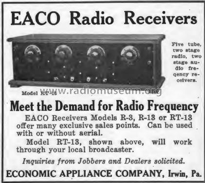 Eaco Five Tube Receiver Model RT-13; Economic Appliance (ID = 2562885) Radio