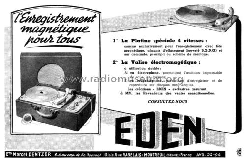 Valise électromagnétique ; Eden-Électronique (ID = 2072149) Sonido-V