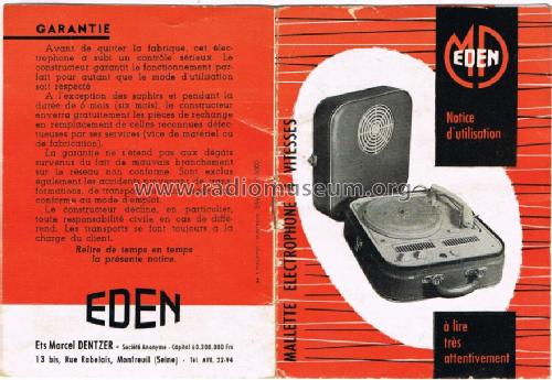 Mallette Électrophone 4 vitesses ; Eden-Électronique (ID = 1612904) Reg-Riprod