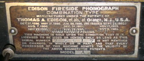 Phonograph Fireside A; Edison, Thomas A., (ID = 373081) TalkingM