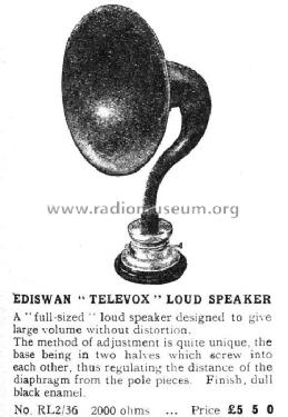 Televox ; Ediswan, Edison Swan (ID = 497634) Speaker-P