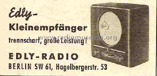 Kleinempfänger ; Edly-Radio KG, Fritz (ID = 718099) Radio