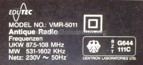 Antique Radio VMR-5011; EDUTEC 'Marke' / ' (ID = 816338) Radio