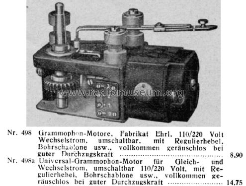 Grammophon-Motor ; Ehrl, M. Joh., Josef (ID = 1557700) Misc