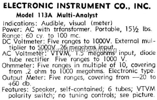113a ; EICO Electronic (ID = 1291750) Equipment