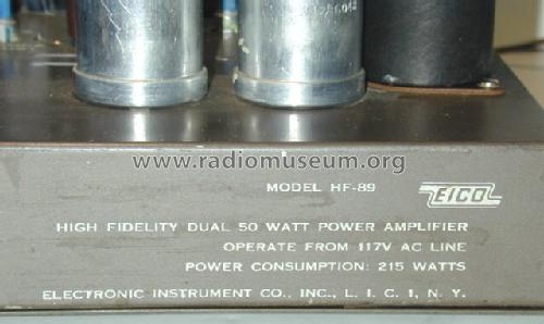 HiFi Dual Power Amp HF-89; EICO Electronic (ID = 666756) Ampl/Mixer