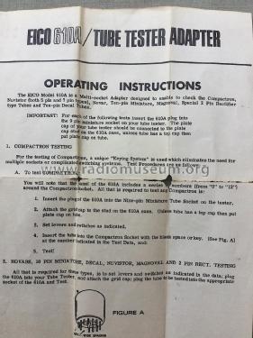 Tube Tester Adapter 610; EICO Electronic (ID = 2802722) Equipment