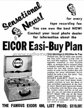 400 ; Eicor Inc.; Chicago (ID = 1801380) Enrég.-R