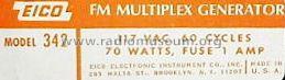 FM Multiplex Generator 342; EICO Electronic (ID = 537656) Equipment