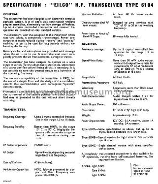 6104 C; EILCO Electronic, (ID = 1913084) Commercial TRX