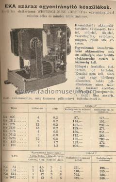 Száraz egyenirányító - Dry Rectifier KU0812; EKA; Budapest (ID = 2462261) Strom-V