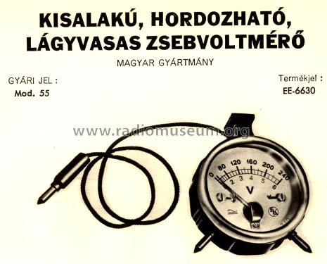 Zsebmüszer - Pocket Voltmeter 55; EKA; Budapest (ID = 2399628) Equipment