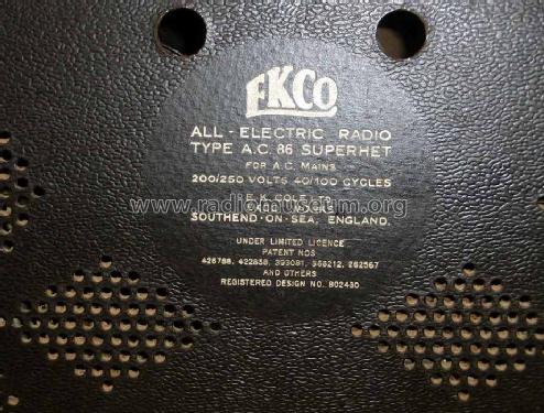 AC86; Ekco, E.K.Cole Ltd.; (ID = 380062) Radio