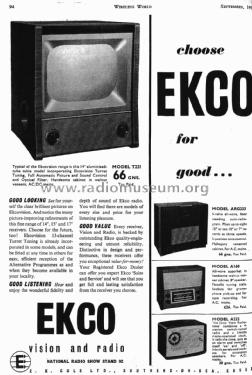 T221; Ekco, E.K.Cole Ltd.; (ID = 1872962) Televisore