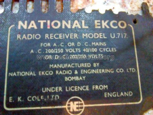 U717; Ekco India, National (ID = 1977131) Radio