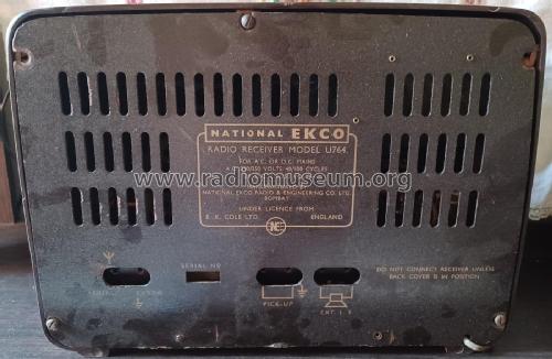 U764; Ekco India, National (ID = 2869156) Radio