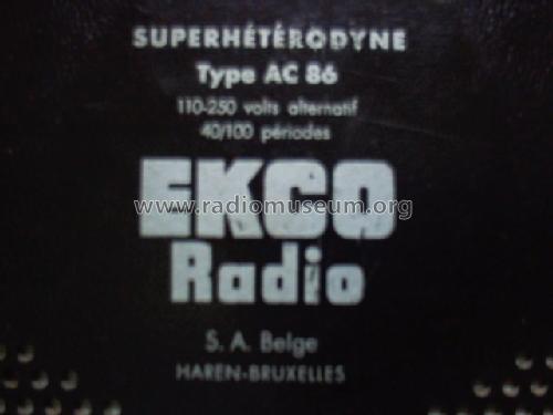 AC86; Ekco Radio, (ID = 630741) Radio