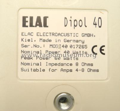 Geschlossene Box, 2-Weg Dipol 40; Elac Electroacustic (ID = 1486084) Parleur