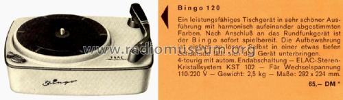 Bingo 120; Elac Electroacustic (ID = 2183725) Ton-Bild