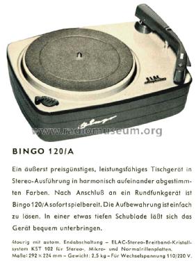 Bingo 120/A; Elac Electroacustic (ID = 2184756) R-Player