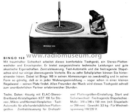 Bingo 160; Elac Electroacustic (ID = 2185357) Enrég.-R