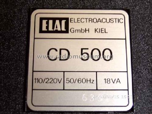 HiFi-Stereo-Recorder CD500; Elac Electroacustic (ID = 354866) R-Player