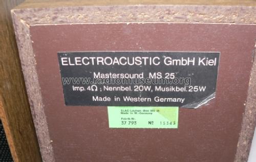 Mastersound MS25; Elac Electroacustic (ID = 1419356) Speaker-P