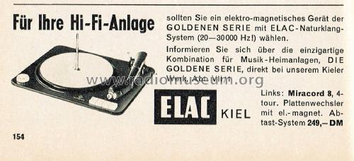 Miracord 8-M; Elac Electroacustic (ID = 2471568) Sonido-V
