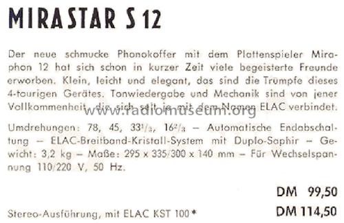 Mirastar S12; Elac Electroacustic (ID = 1007147) Reg-Riprod