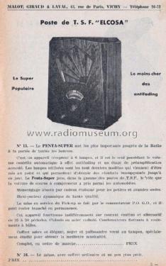 Penta-Super ; Elcosa, Électro- (ID = 2640334) Radio
