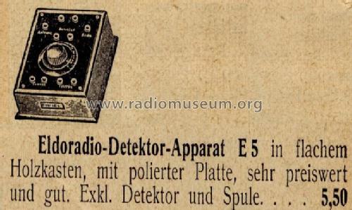 Detektor-Empfänger E5; Eldoradio, Mundt & (ID = 1347218) Galena