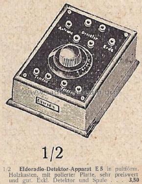 Detektor-Empfänger E5; Eldoradio, Mundt & (ID = 1590242) Galena