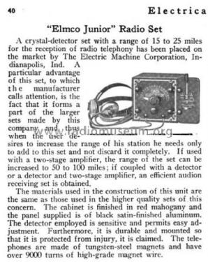 Elmco Crystal Detector ; Electric Machine (ID = 1589480) Galène