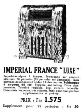 Imperial France Luxe ; Electric-Radio- (ID = 1852518) Radio