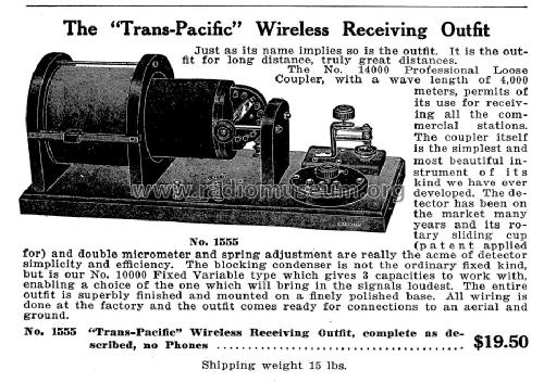 'Electro' Trans-Pacific Receiving Outfit No. 1555; Electro Importing Co (ID = 1039267) Crystal