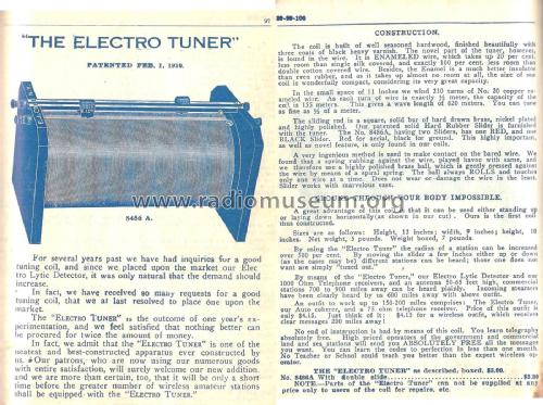 Electro Tuner No. 8486A; Electro Importing Co (ID = 1978637) mod-pre26