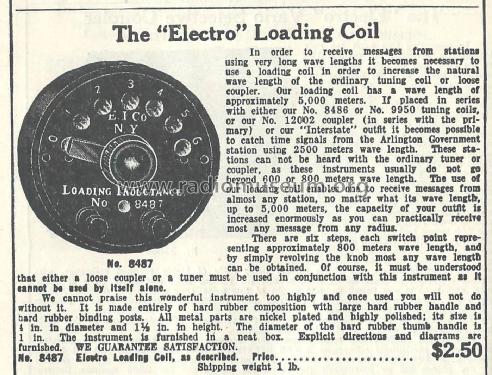 Electro Loading Coil No. 8487; Electro Importing Co (ID = 1978390) Radio part