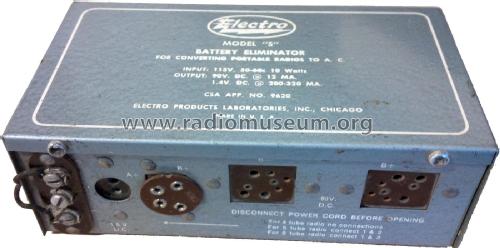 Battery Eliminator 1550 'S'; Electro Products (ID = 2158342) Power-S