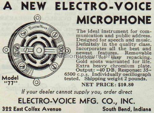 77; Electro-Voice Inc.; (ID = 2056240) Micrófono/PU