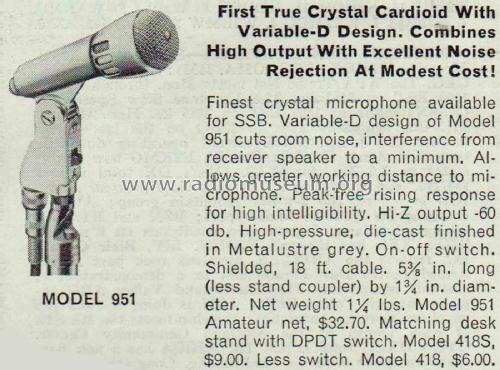 951; Electro-Voice Inc.; (ID = 2059855) Microphone/PU