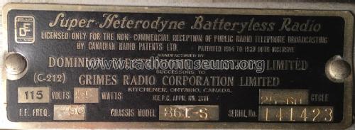 861-S ; Electrohome Dominion (ID = 2390570) Radio