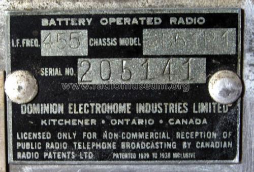 9B51-P-1 ; Electrohome Dominion (ID = 1853168) Radio