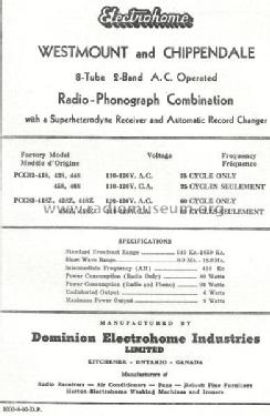 Chippendale PCC82-458Z; Electrohome Dominion (ID = 823745) Radio