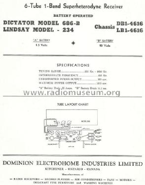 Dictator 686-B Ch= DB1-4616; Electrohome Dominion (ID = 766714) Radio