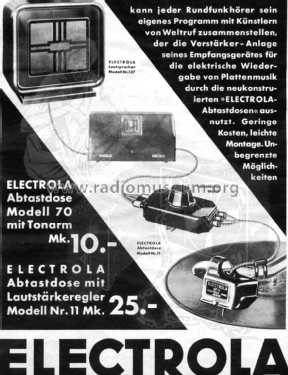 Elektrische Abtastdose 11; Electrola GmbH (ID = 3005982) Microphone/PU