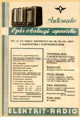 Automatic Z; Elektrit, Wilno (ID = 103966) Radio
