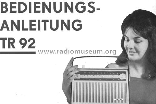 Dorena Koffersuper TR 92 ; Elektroakustik (ID = 2125670) Radio