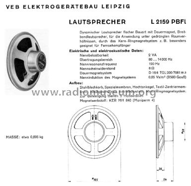 Lautsprecherchassis L2159PBFL; Elektrogerätebau (ID = 1773780) Speaker-P