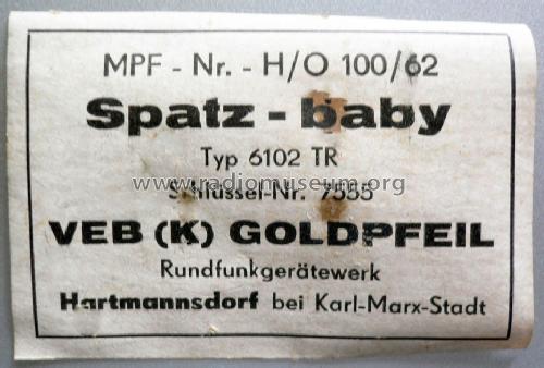 Spatz baby 6102TR; Elektroakustik (ID = 1613022) Radio