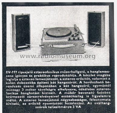 Stereo Turntable EV-117; Elektroakusztikai és (ID = 1442644) R-Player